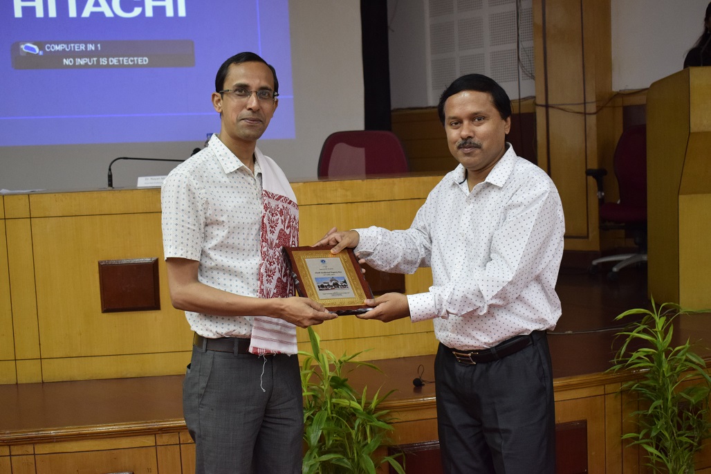 Felicitation of Dr. N.M.Kakoty,Associate Professor, Dept. of ECE, Tezpur University during the technical session-II